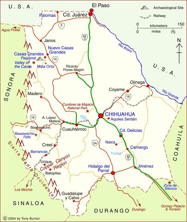 Mappa Chihuahua State